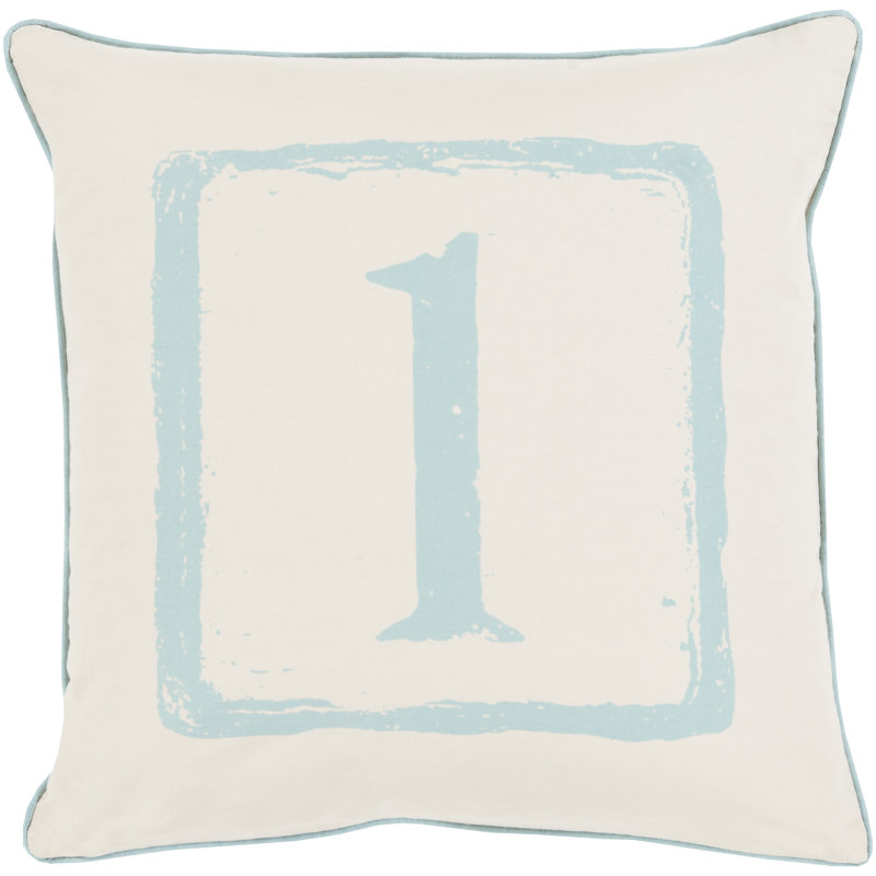Cotton Throw Pillow, Moss/Beige, 1, 18" H x 18" W x 4" D