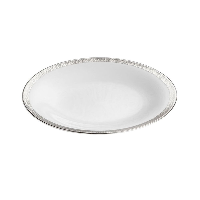 Smith Handmade Porcelain Salad/Dessert Plate, Platinum