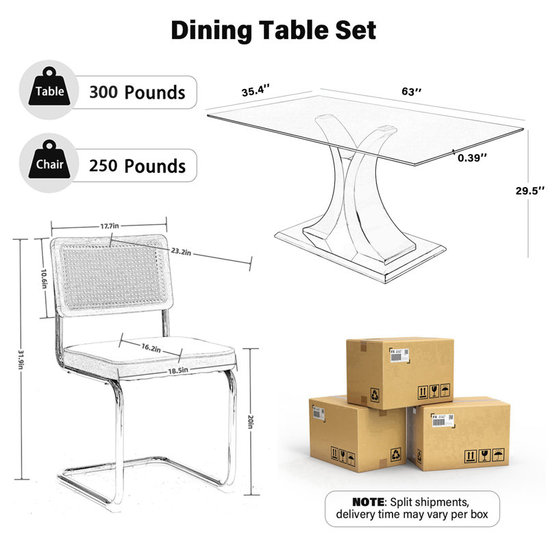 Ensemble de salle à manger rectangulaire, Noir, Vert olive, 5 pièces: table, 4 chaises