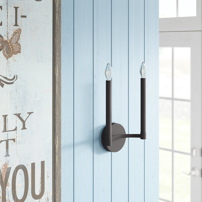 Gus Candle Wall Light, Polished Nickel