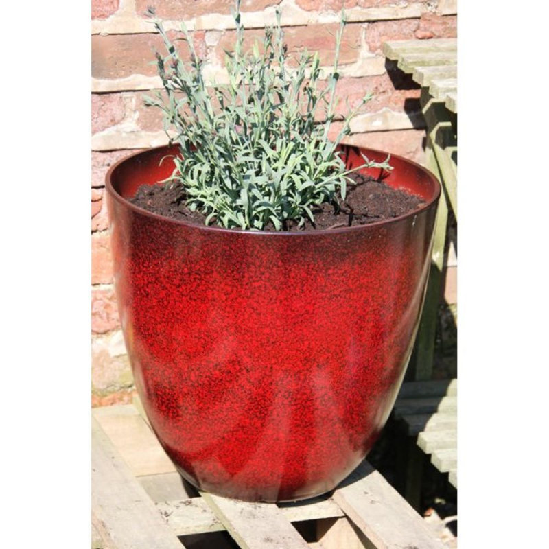 Einar Pot Planter, 43.18cm H x 45.72cm W x 45.72cm D, Cherry Red