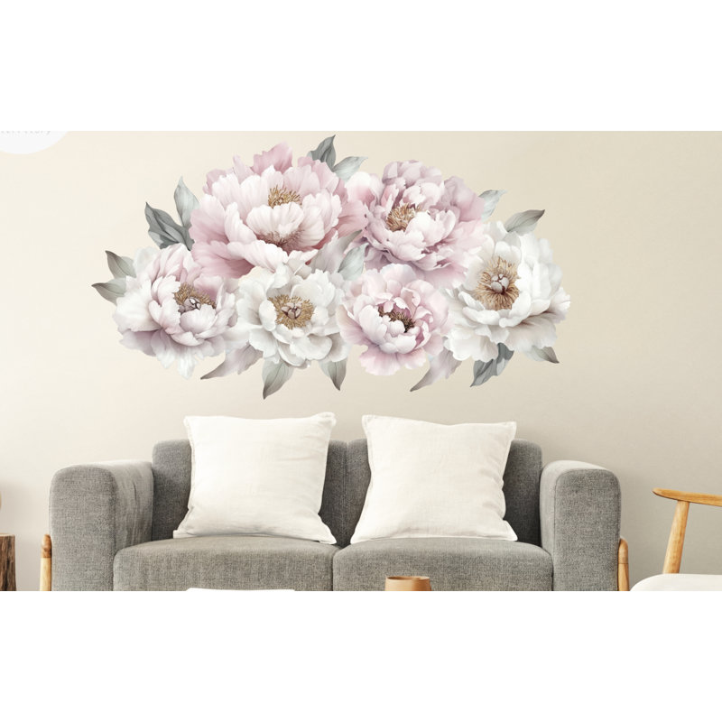 Adhésif décoratif pivoines sans dommages