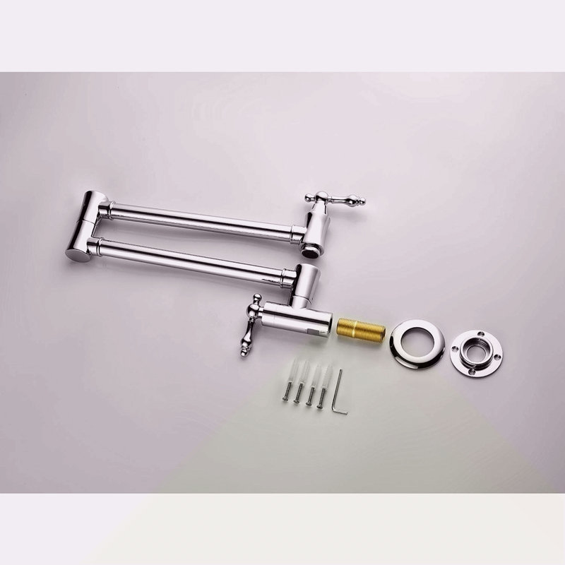 Wall Mount Folding Kitchen Pot Filler Faucet, Chrome