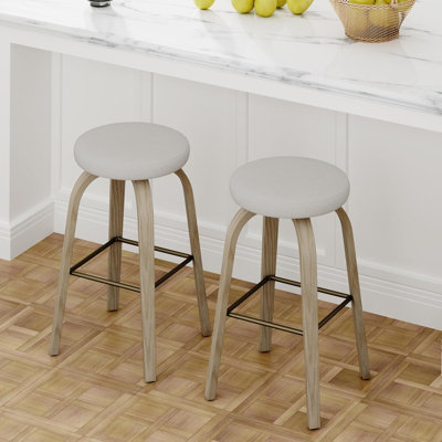 Ensemble de 2 tabourets de bar, tabourets de bar sans dossier à hauteur de comptoir