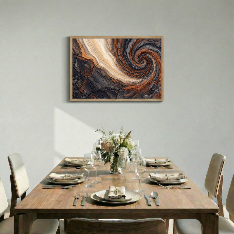 Art mural sur toile tourbillonnant de pierres rouillées et grises, 24"H x36"W