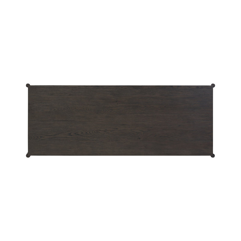 Glenview Solid Wood Writing Desk, Smoked Black Oak