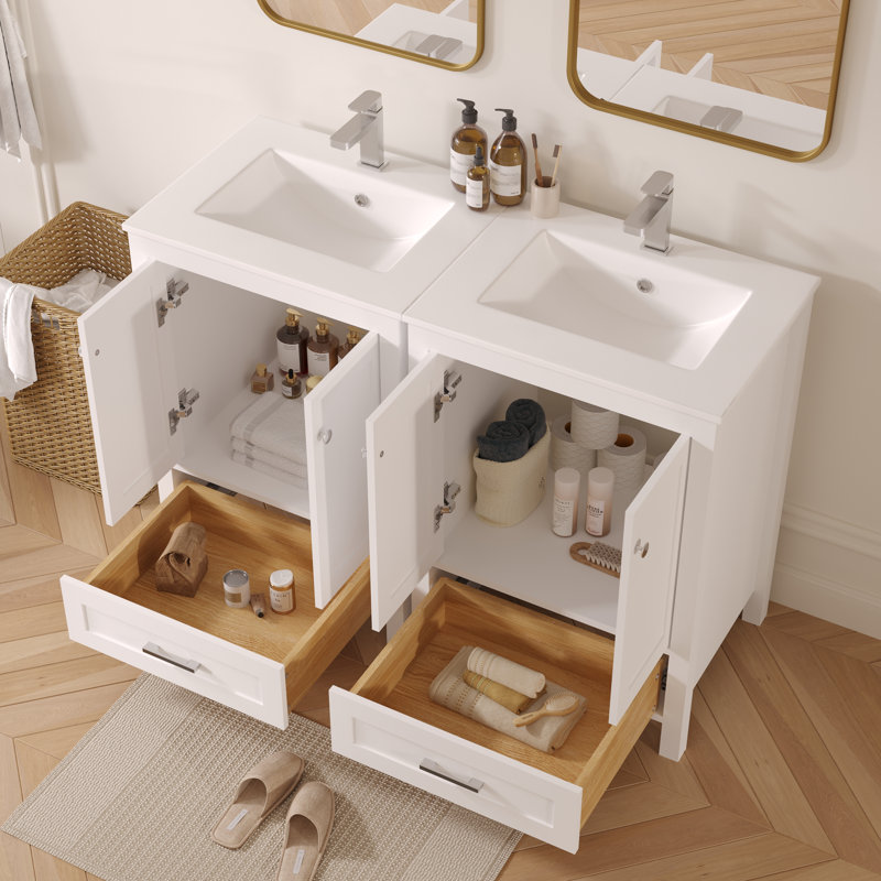  24" Single Bathroom Vanity With Ceramic Top