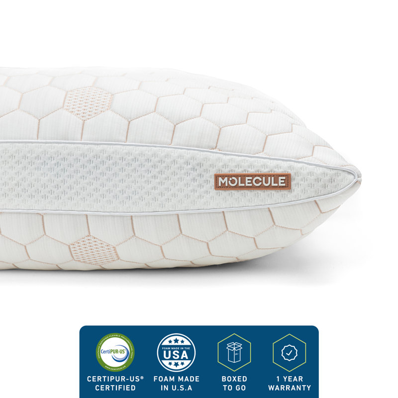MOLECULE CopperWELL Cooling Gel Memory Foam Adjustable Pillow, King