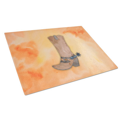 Planche à découper en verre trempé à cowboy caroline en verre trempé de trésors