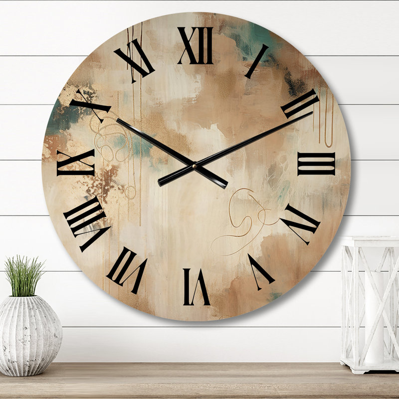 Horloge murale surdimensionnée en bois doré, Moyenne