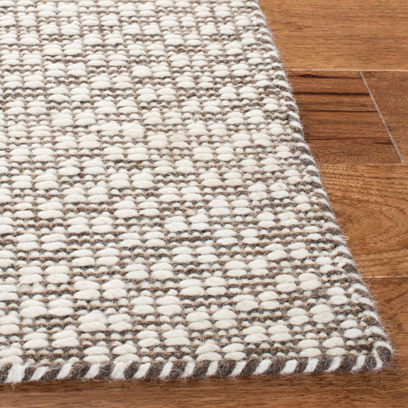Ambriz Flat Weave Wool/Cotton Rug in Light Brown/Ivory, Rectangle 6' x 9'
