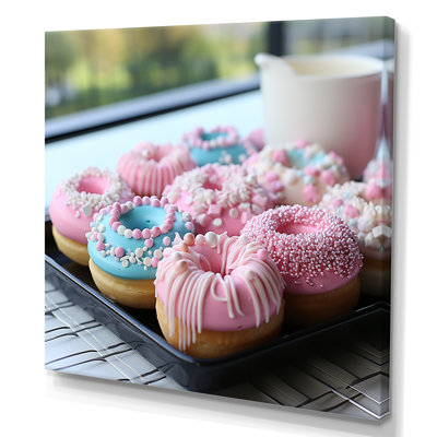 Pink And Blue Delicious Donute Sprinkles - Baking/Baked Goods Wall Art