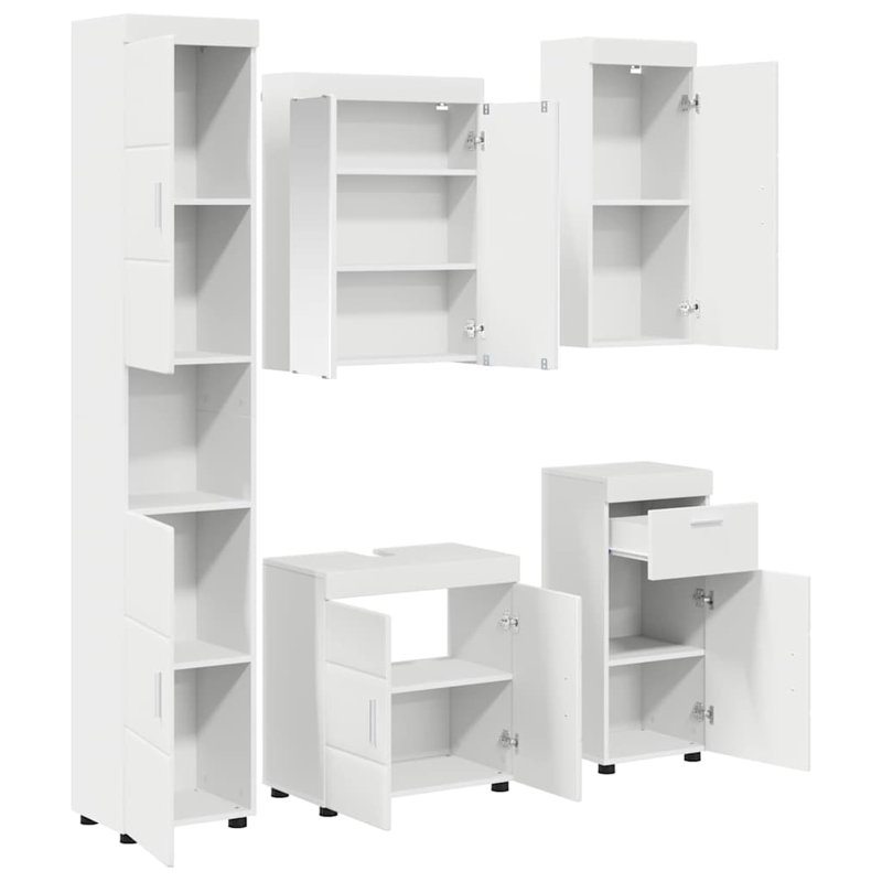 Vanity & Mirror Set, White