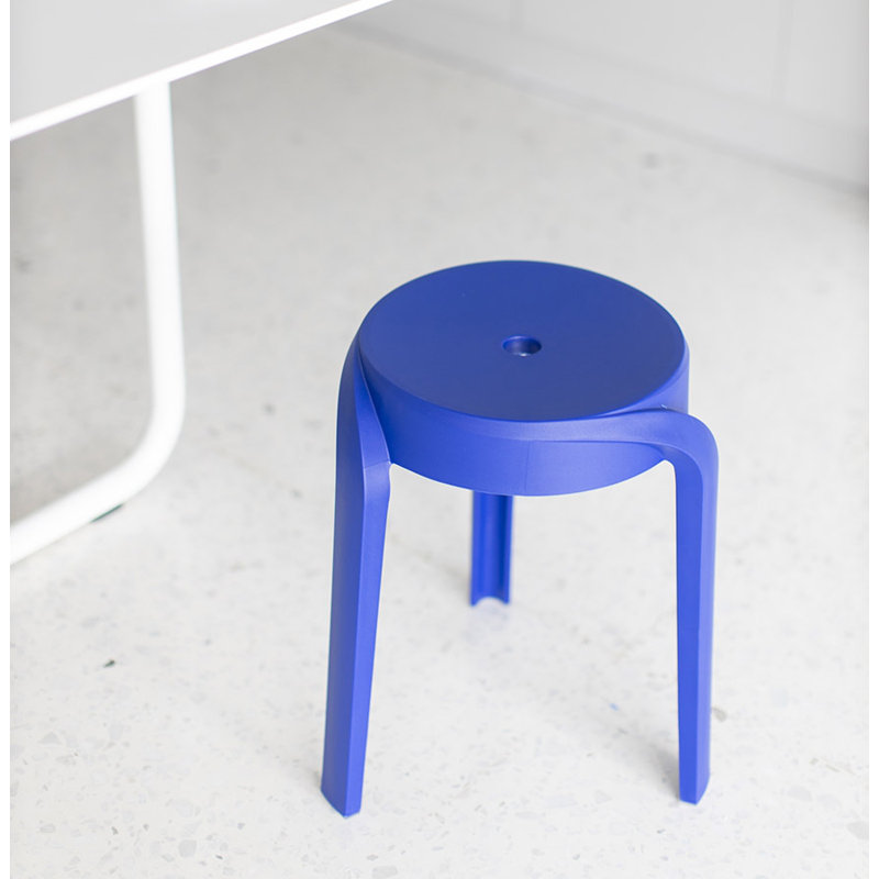 Plastic Accent Stool, Dark Blue
