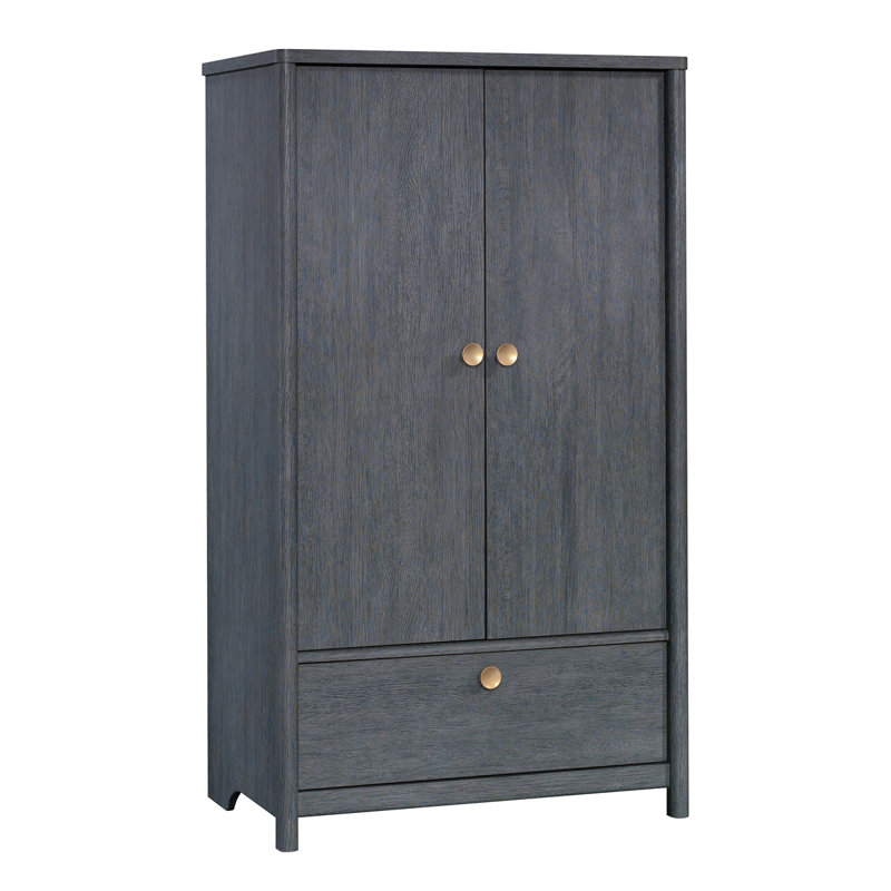 Armoire de chambre à coucher rétro avec tiroir, finition bleue, Bleu