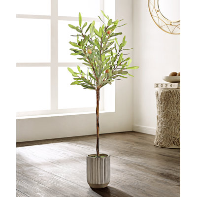 36.22'' Faux Olive Tree Tree in Freestanding