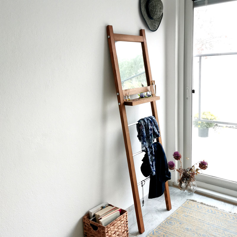 Sabb Wood Flat Floor Mirror, Walnut