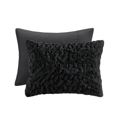 Blair Ruched Faux Fur Comforter Set