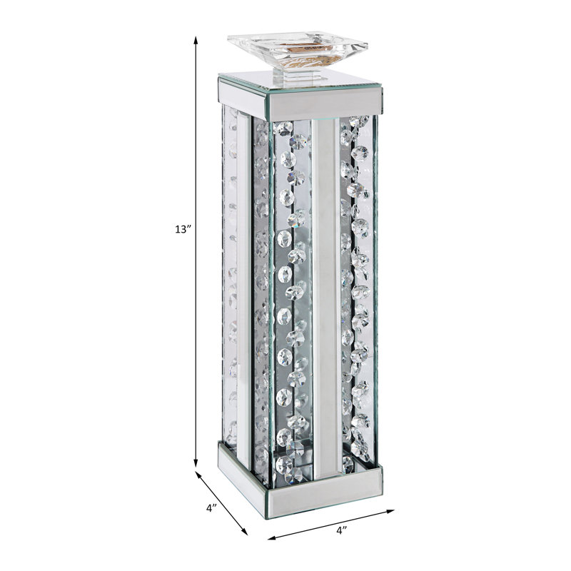 Bougeoir en verre Priston, H 13 po x l 4 po x P 4 po