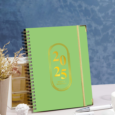 Carnet de notes A5, plan de travail en corde élastique, journal anglais pour 2025