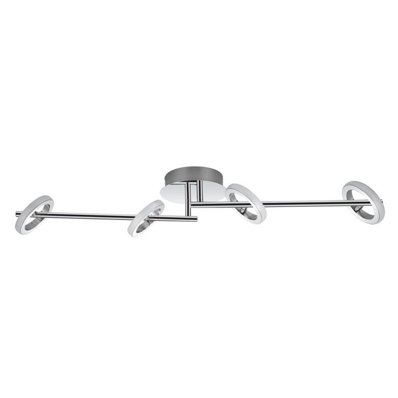 Holdon 4 Ring Adjustable Bar Built-in, Integrated LED, Modern Ceiling Spotlight - Chrome, 86x15x13.5cm, 4,000K neutral-white, 2,000lm