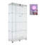 Vitrine lumineuse en verre à deux portes avec 4 tablettes, blanc et buffet-125535134