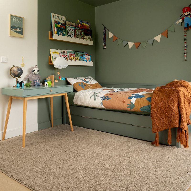Solid Colour Machine Tufted Shag Area Rug, 200cm x 290cm