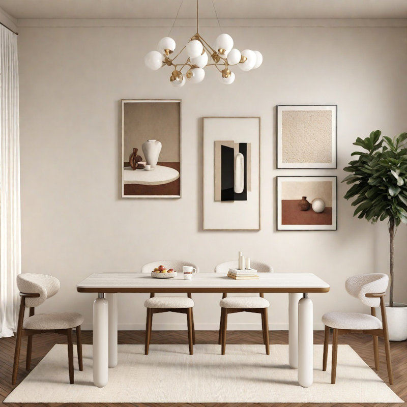 Ensemble de tables de style français en pierre de couleur crème, H 29,52 po x l 62,99 po x P 31,49 po, 5