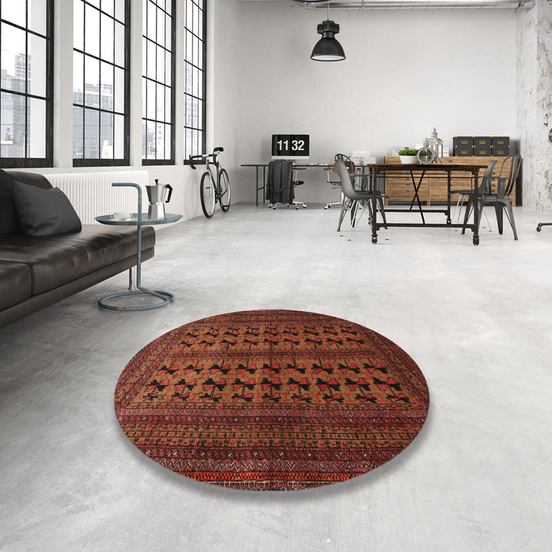 Tapis brun Southwestern, Rond 3 pi