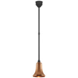 Thomas O'Brien, "Academy Pendant in Matte Black with 7.5" Soft Copper Savannah Shade
