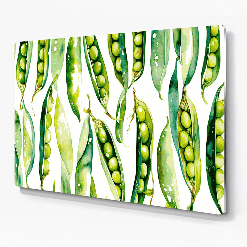 Légumes, art mural blanc Edamame, H 8 po x l 10 po