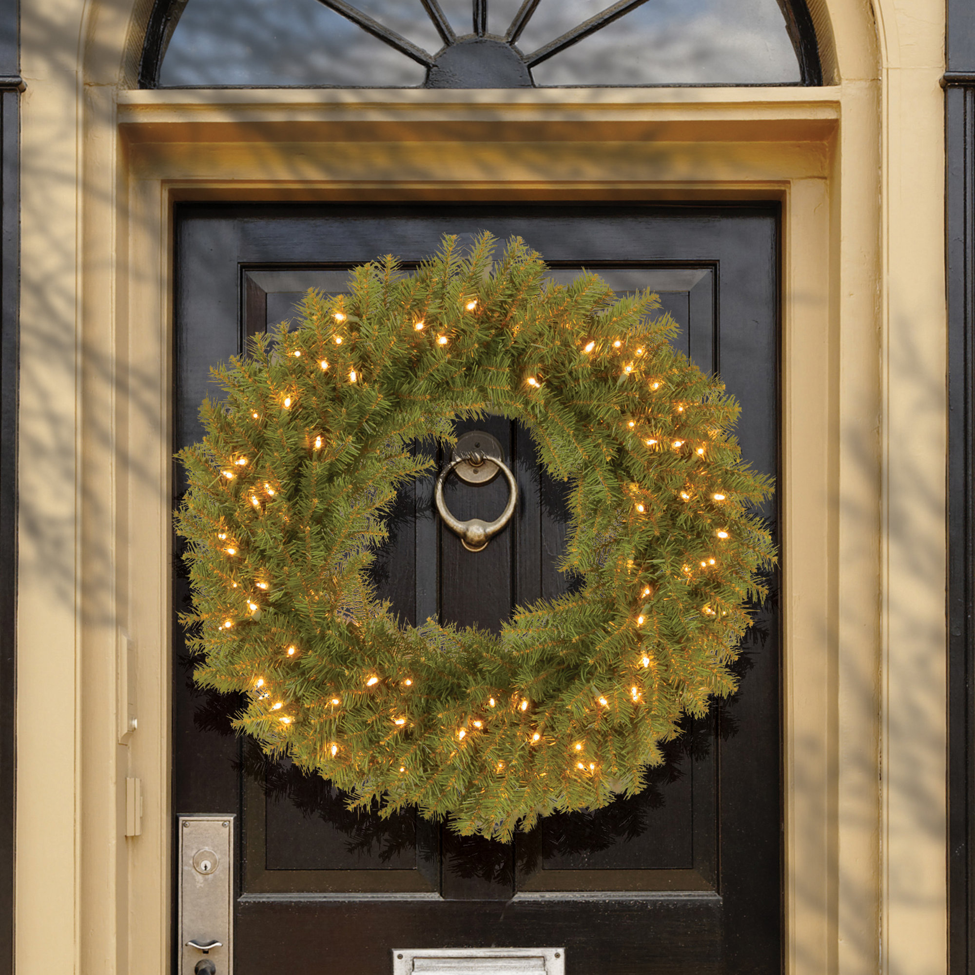 The Holiday Aisle® Norwood Fir Wreath with Lights, Unlit, 30"