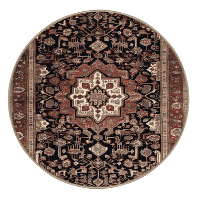 Machine Washable Persian Brown Area Rug