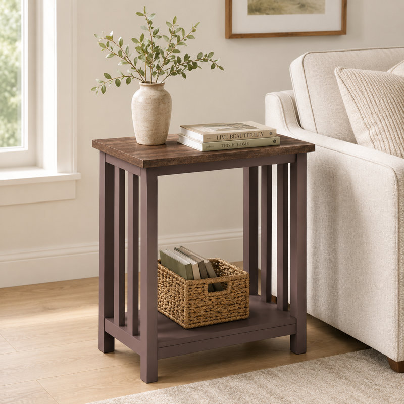 Ensemble de tables d'appoint Slim Storage, table de chevet d'appoint rétro pour le salon, la chambre à coucher et le bureau