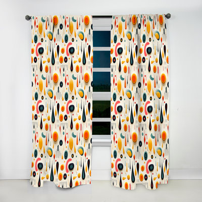 Mcm Abstract Expressions - Rideau Mid-Century - Velours obscurcissant - 1 panneau