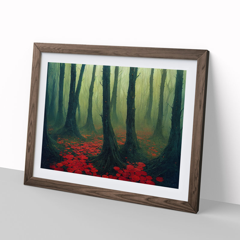 Beaming Forest - Framed Print, Walnut, 25cm H x 34cm W x 2cm D