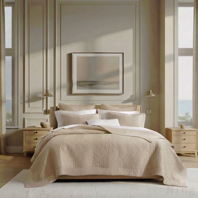 Ensemble de courtepointe en coton pour lit double / grand 3 pièces, Édredon double / grand + 3 pièces supplémentair
