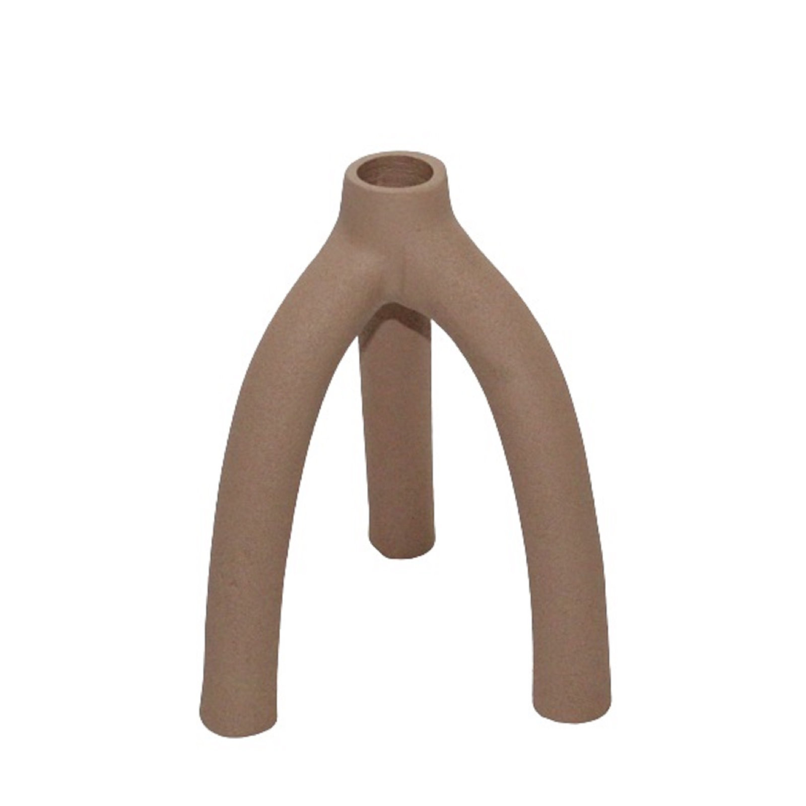 Asira Lg. Aluminium Candleholder, Light Brown, 6.5" H x 5.25" W x 4.5" D