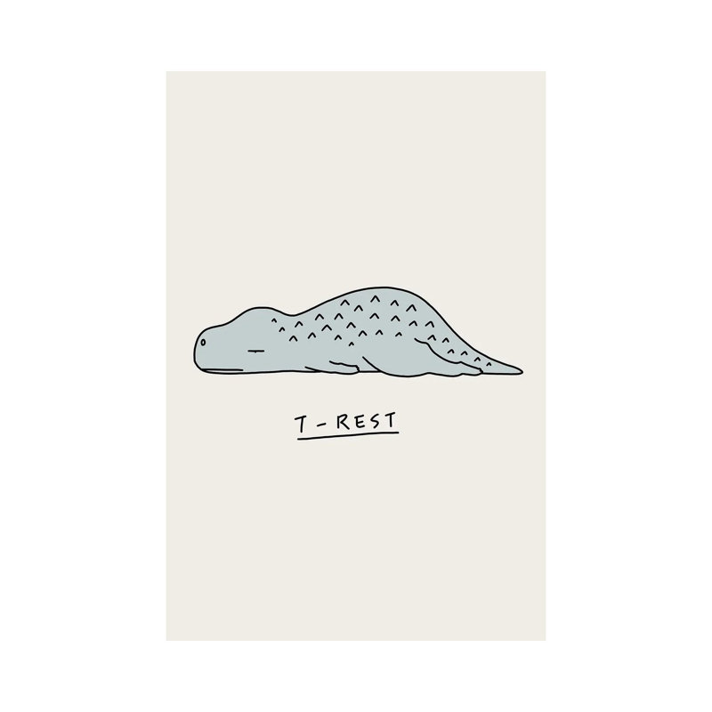 Moody Animals: T-Rex by Lim Heng Swee - Wrapped Canvas Print, 66.04 cm H x 45.72 cm W x 1.91 cm D