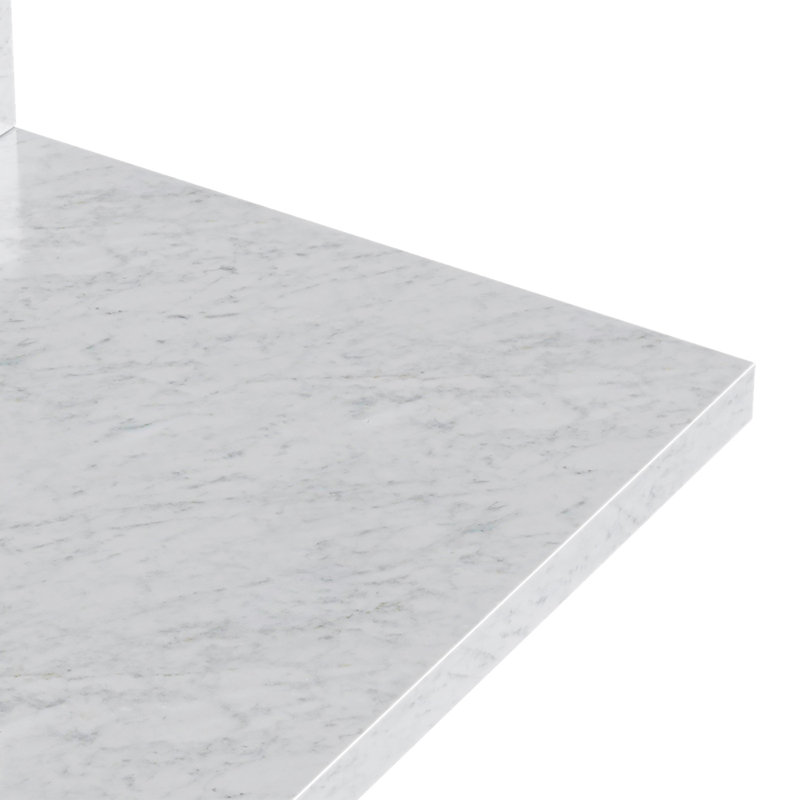 ARIEL Broeder Single Sink Bathroom Vanity with Italian Carrara Marble Top, Rectangular, 49"
