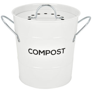 1 Gallons Metal Odor Resistant Indoor Kitchen Composter