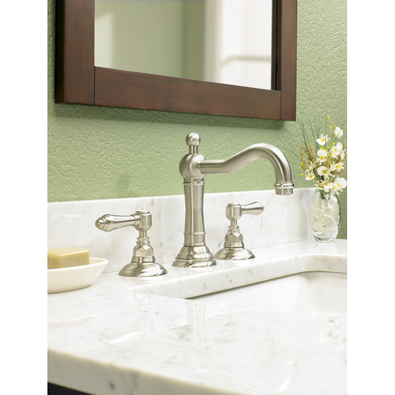 Acqui Widespread Bathroom Faucet with Drain Assembly, Satin Nickel, Lever