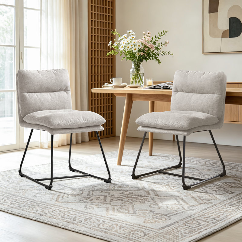 Chaise d'appoint Jed, Lin beige