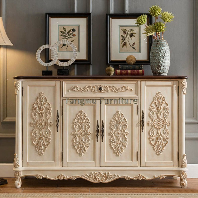 Buffet en bois massif blanc, Blanc