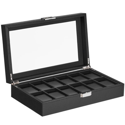 12Watch Box Organizer for Men Luxury Watch Display Case
