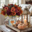 Centre de table avec fleurs et marguerites