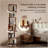100% Solid Wood 360° Rotating Bookshelf, 6-Tier Round Revolving Book Tower with Wheels, Narrow Rolling Shelf for Small Space, Corner, Bedroom & Office-2103630505