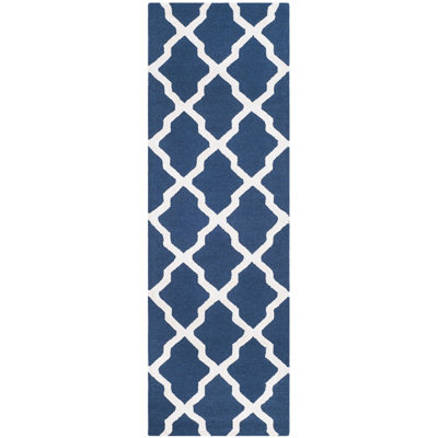 Tapis géométrique en laine et viscose touffeté à la main Cannen Cambridge