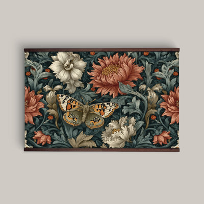 Butterfly William Morris Inspired Artwork - Extra Large Framed Wall Art