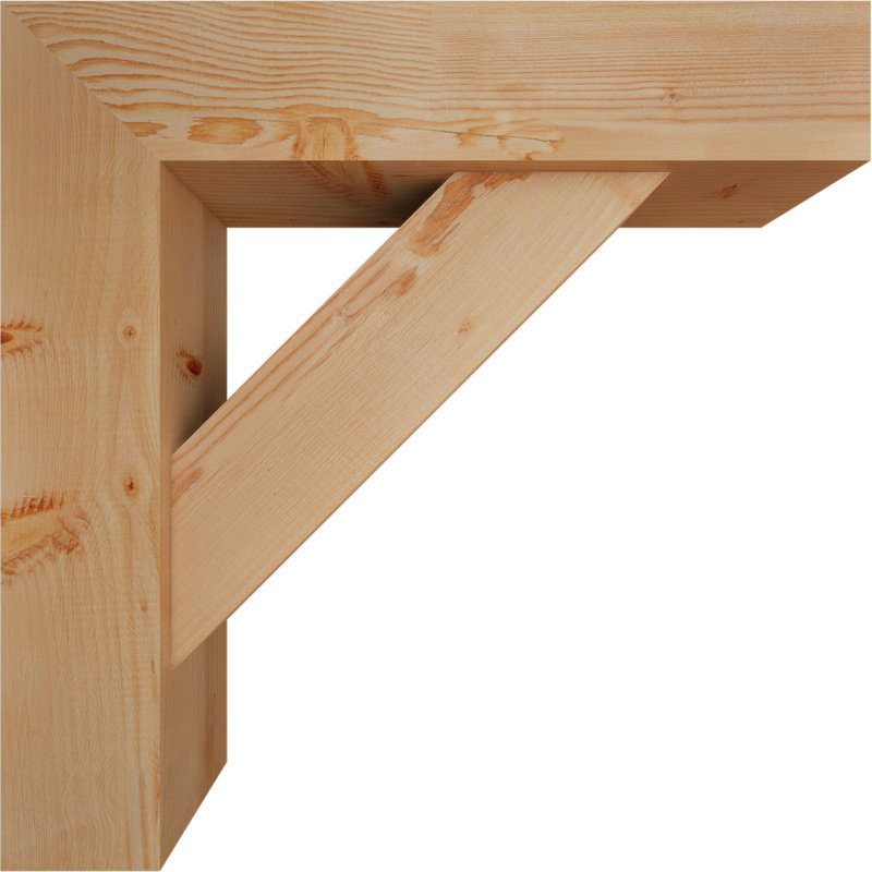 Traditional Block Bracket w/ Offset Brace, 30 x 30, 7 1/2"W Douglas Fir (Smooth)